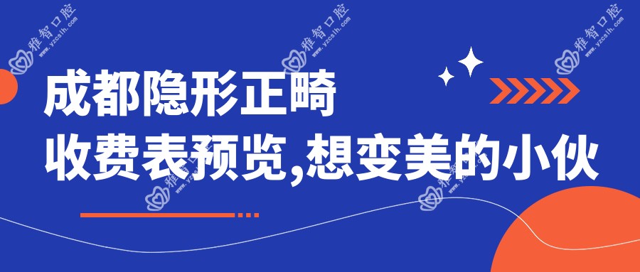 成都隐形正畸收费表预览,想变好看的小伙伴能参考