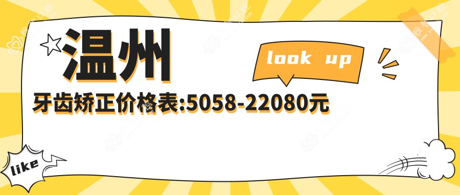 温州牙齿矫正价格表:5058-22080元