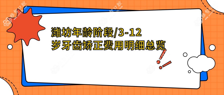 潍坊年龄阶段/3-12岁牙齿矫正费用明细总览表(2025潍坊年龄阶段年龄阶段均价为:5799元)