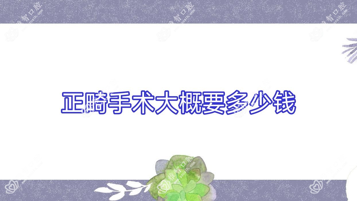 正畸手术大概要多少钱