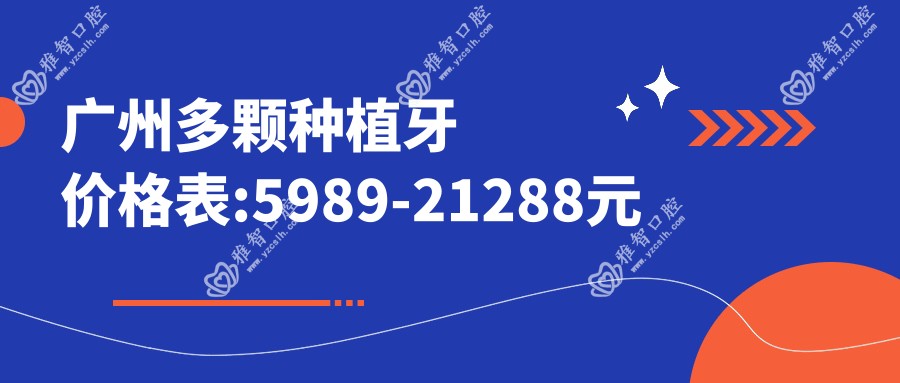 广州多颗种植牙价格表:5989-21288元