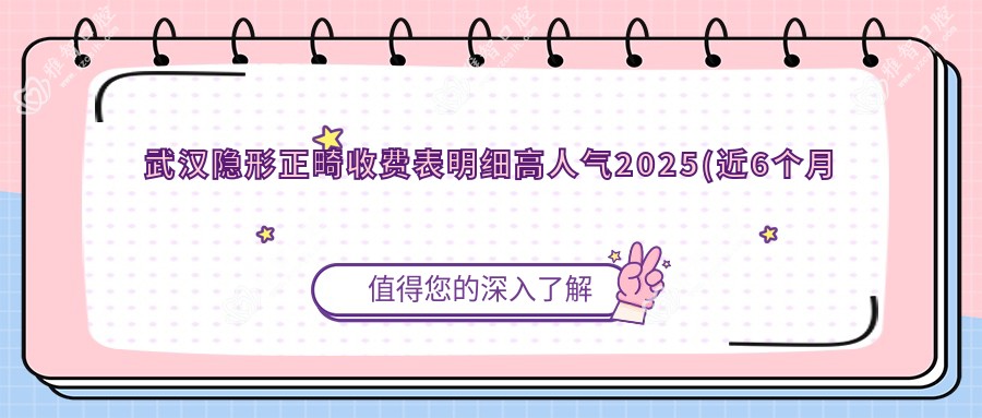 武汉隐形正畸收费表明细高人气2025(近6个月均价为:4890元)