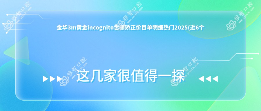 金华3m黄金incognito舌侧矫正价目单明细热门2025(近6个月均价为:65898元)