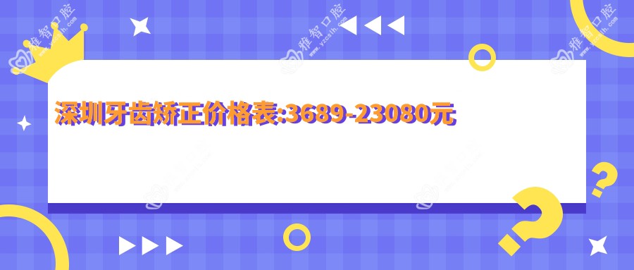 深圳牙齿矫正价格表:3689-23080元