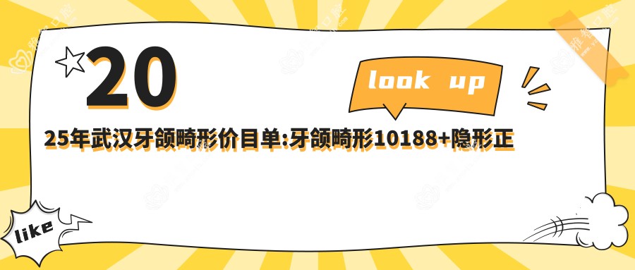 2025年武汉牙颌畸形价目单:牙颌畸形10188+隐形正畸5千+龅牙1.2千+舌侧矫正2万+