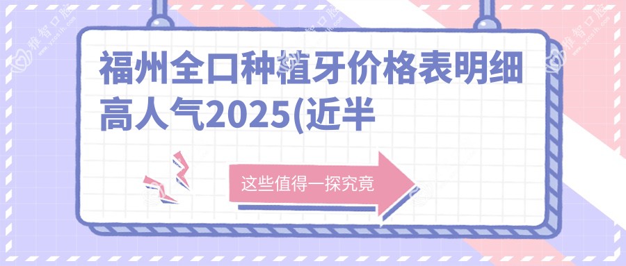 福州全口种植牙价格表明细高人气2025(近半年均价为:3290元)