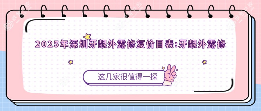 2025年深圳牙龈外露修复价目表:牙龈外露修复6580+正畸5千+陶瓷矫正1万+虎牙矫正1.5万+