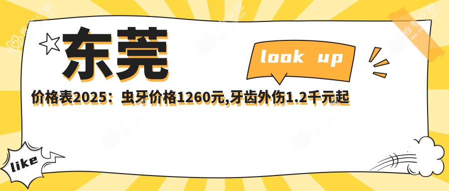 东莞价格表2025:虫牙价格1260元,牙齿外伤1.2千元起